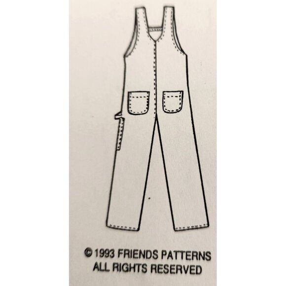1993 Friends Patterns #603 Medium Adult Overalls Sewing Pattern Amish & Plain Cl - Picture 3 of 7